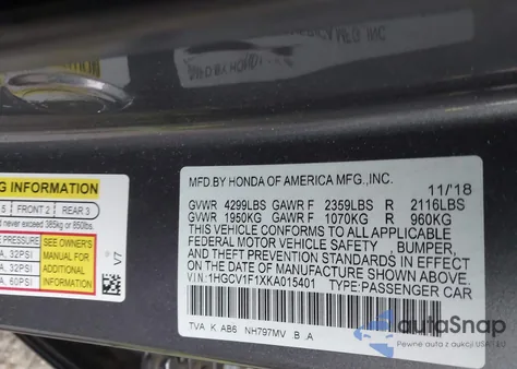 2019 Honda Accord Lx from USA, damaged, VIN 1HGCV1F1XKA015401